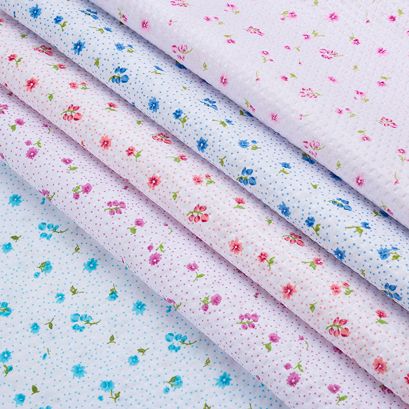Printed pressed bubble home textile  fabric