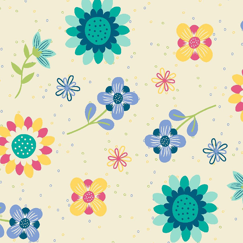 Colorful fabric cute cartoon flower fabric