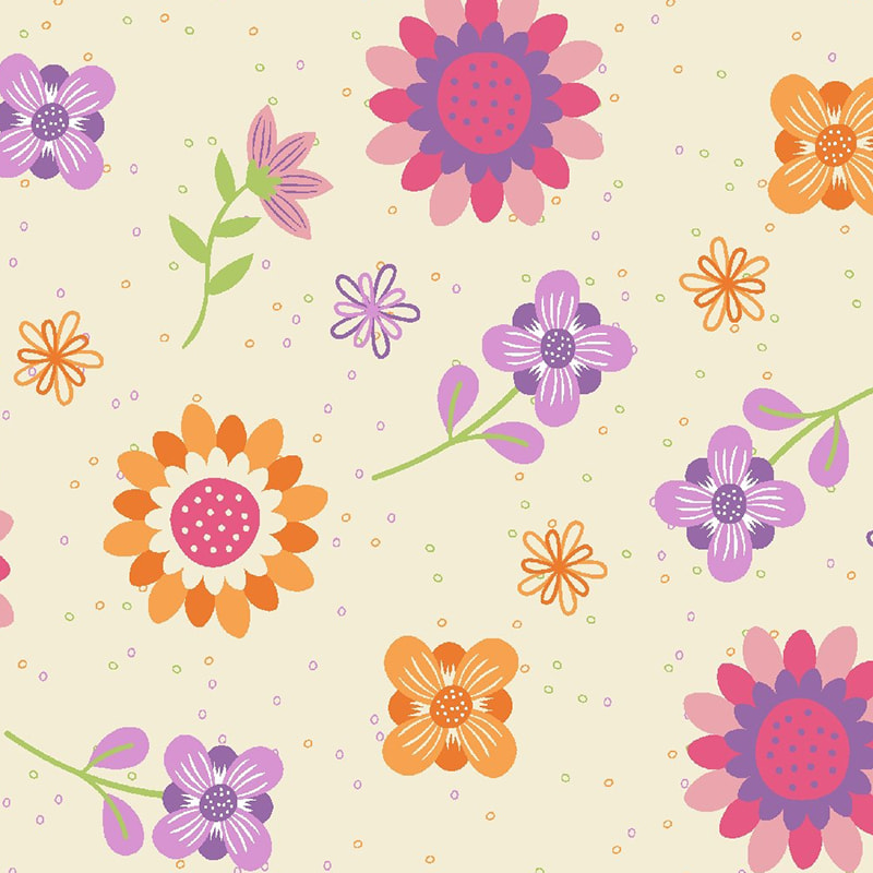 Colorful fabric cute cartoon flower fabric