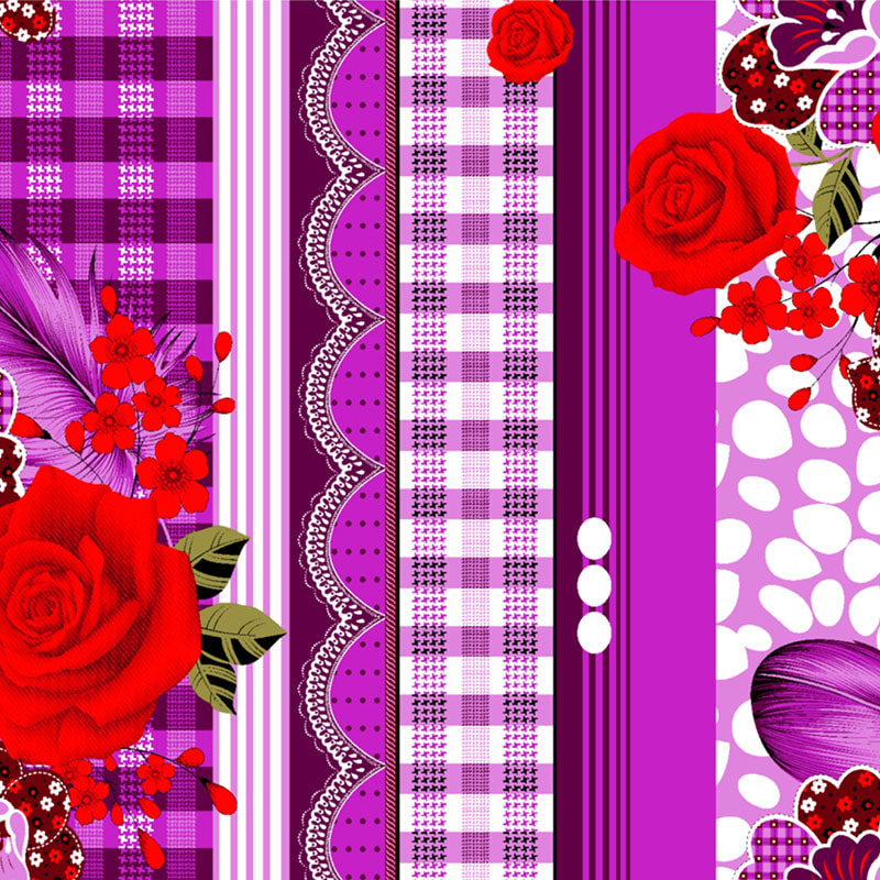 Customisable Colors Bright Flower Patterns Brushed Fabric