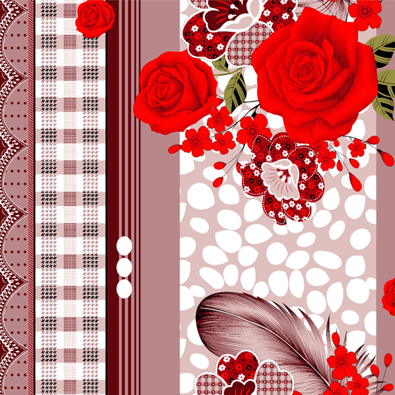 Customisable Colors Bright Flower Patterns Brushed Fabric