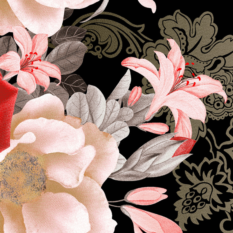 Customisable Colors Bright Flower Patterns Brushed Fabric