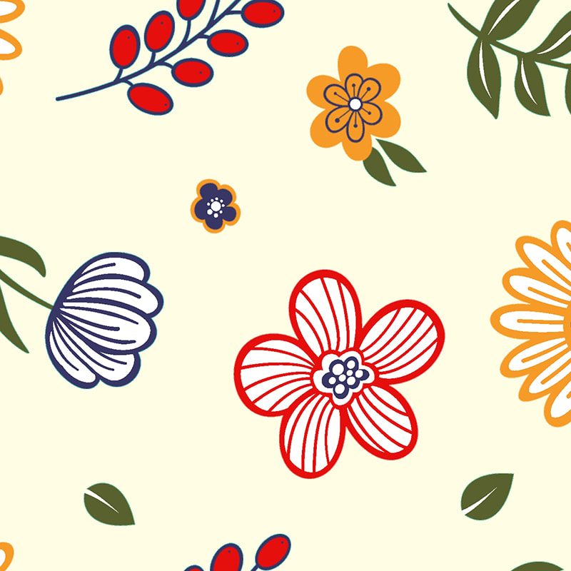 Colorful fabric cute cartoon flower fabric