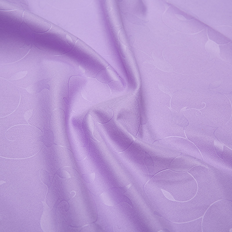 Full Polyester 255cm 100gsm Soft Dyed Fabric Purple Design Embossed Home Textile